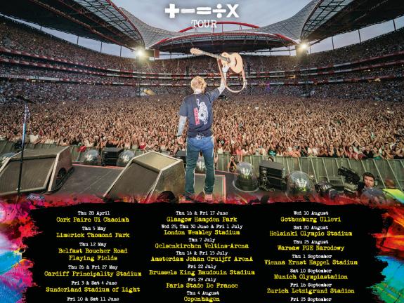 Ed Sheeran announces + - = ÷ x tour for 2022