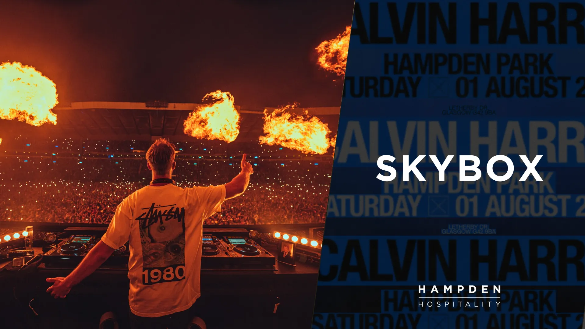 View of the pitch from the Premium Seats package in Hampden Park