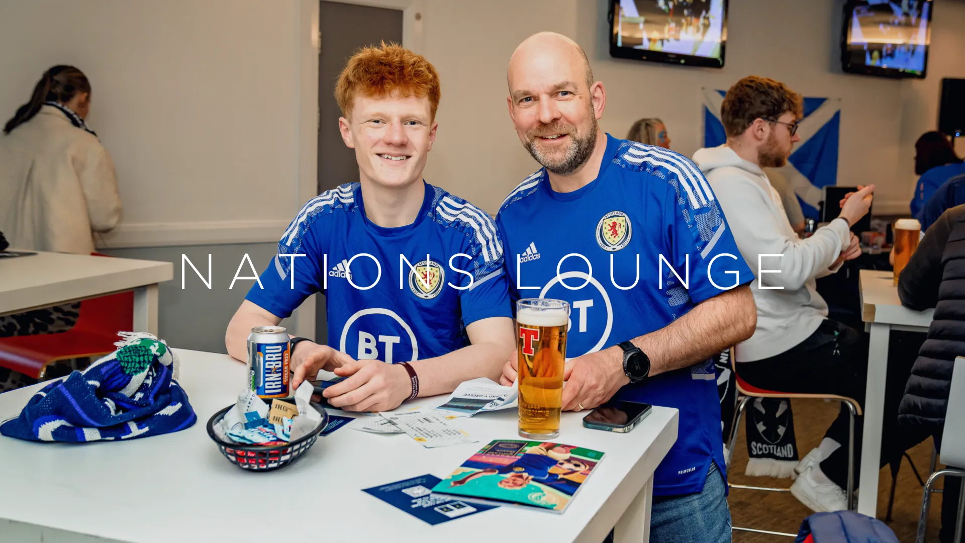 View of the pitch from the Premium Seats package in Hampden Park