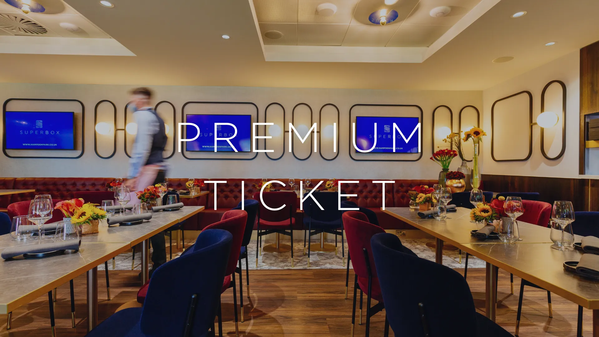 View of the pitch from the Premium Seats package in Hampden Park