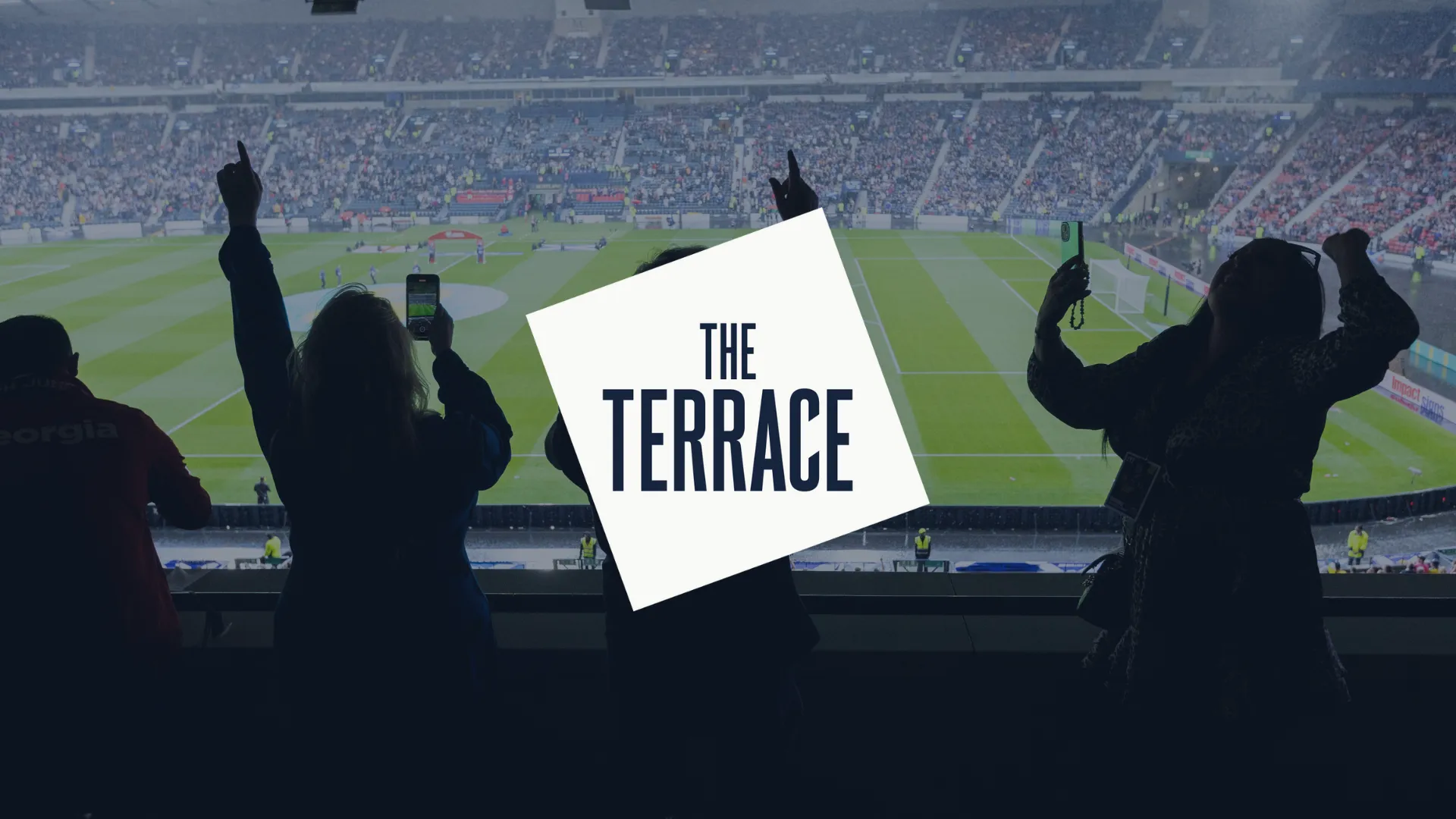 View of the pitch from the Premium Seats package in Hampden Park