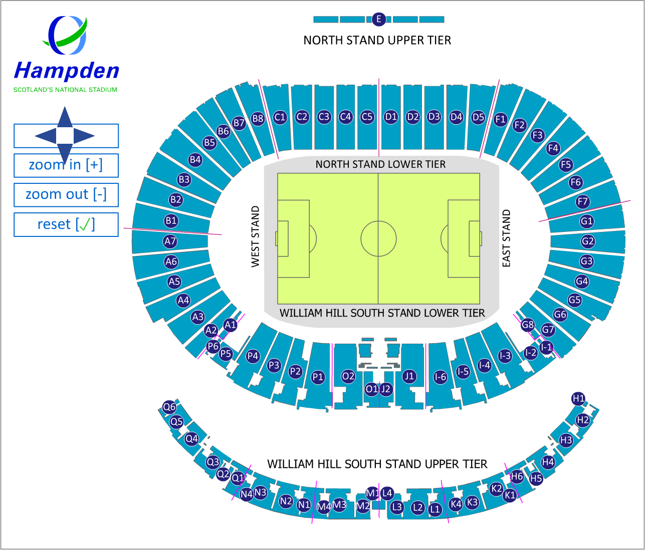 11+ Hampden seating plan view