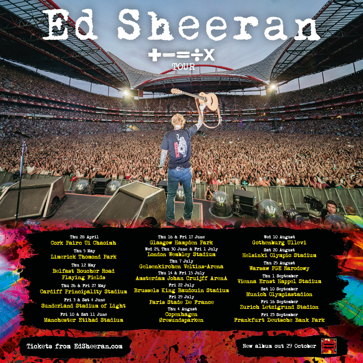 Ed Sheeran announces + = ÷ x tour for 2022 Hampden Park